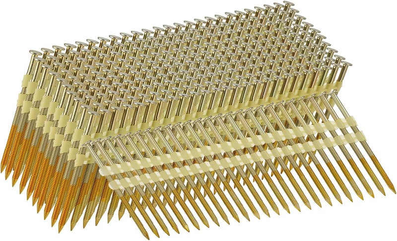 SITLDY 21 Degree Framing Nails 1000 Count, 2-1/2-Inch x .113" Ring Shank, Full Round Head EG Galvanized, for Pneumatic Electric 20 to 22 Degree Framing Nailer - Image 1